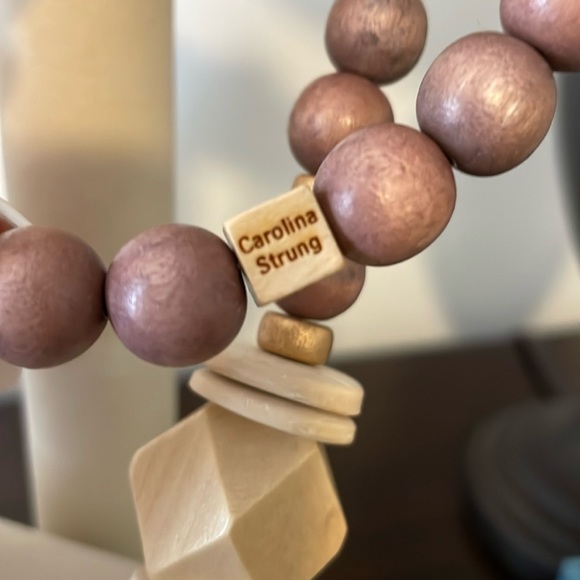 Carolina Strung “The Amy” Wooden Beaded Statement Necklace - Picture 2 of 9